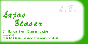 lajos blaser business card